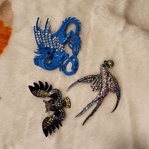 Lot of 3 Vintage Brooches